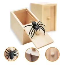 Wooden Prank Spider Scare Box
