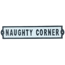 Naughty Corner Cast Iron Sign