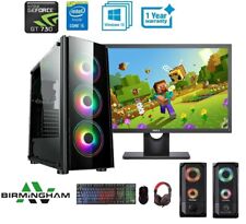 Fast Gaming PC Computer Bundle Intel Quad Core i5 16GB SSD+1TB Win 11 2GB GT730