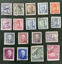 Czechoslovakia Stamps 1945-48 X18 Used Mostly Good Condition