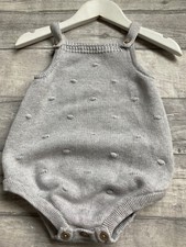 Grey Fine Knitted Romper Outfit Baby Boys Clothing Age 9-12 Months ???