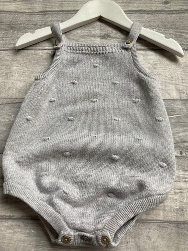 Grey fine knitted romper - knitted,