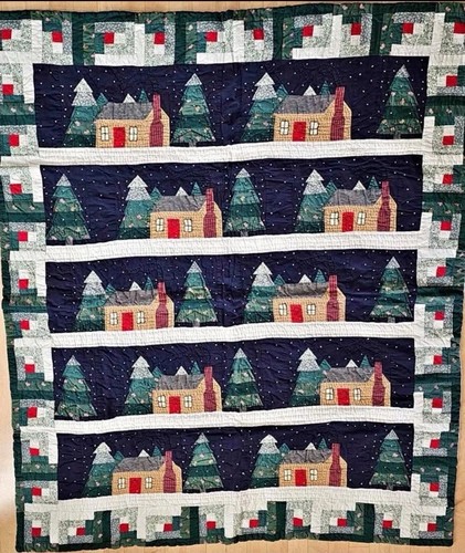 Vintage christmas quilt log - vintage,