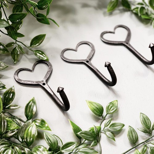 Heart shaped wall hook cast - heart,