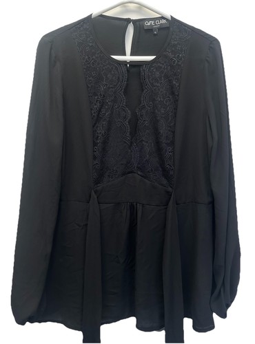 Ossie clark black lace tie - clark,