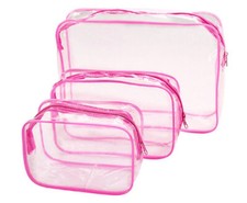 3pc Transparent Travel Bag Set