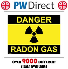 DANGER RADON GAS SIGN WARNING