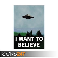 I WANT TO BELIEVE poster from X Files series art print in sizes A0 A1 A2 A3 A4