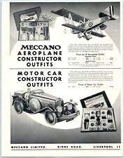 Meccano Limited Liverpool Plane Car Vintage Magazine Advert 1937