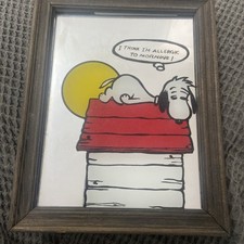 Peanuts Vintage mirror Snoopy, I Think I’m Allergic To Mornings