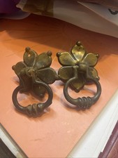 2 Edwardian Drop Handles Brass