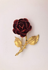 Vintage brooch Exquistite red