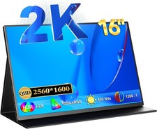 EVICIV Portable Monitor 16 Inch 2K 2560 1600 IPS Screen with HDMI and Type-C