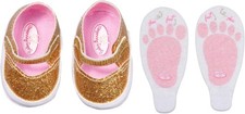 Baby Annabell Golden Shoes with Insoles for 43cm Dolls, New but open scruffy box