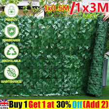 3m/1m Artificial Ivy Leaf Hedge Rolls Privacy Fence Screen Wall Landscape Screen