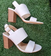 Primark Soft Block Heel -Sandals White UK 5 NEW