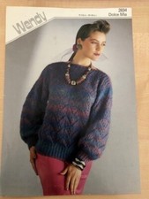 Knitting Pattern Ladies slash neck sweater  30-40”  Wendy  #046