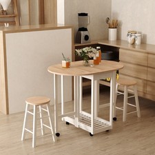 3pc wooden kitchen cart mobile - 3pc,