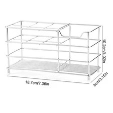 Stainless Steel Toothbrush & Toothpaste Holder Bathroom Storage Organizer Rack