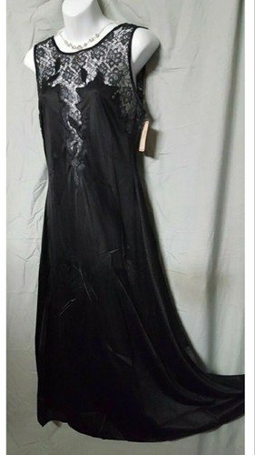 Ventura black nightgown - nightgown, long