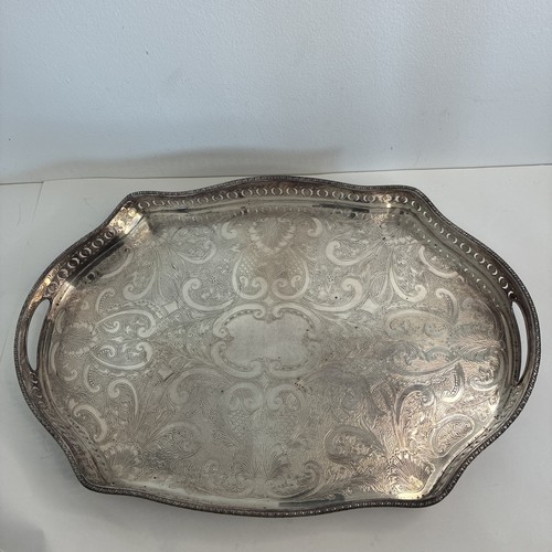 Silver plate copper serving - plate,