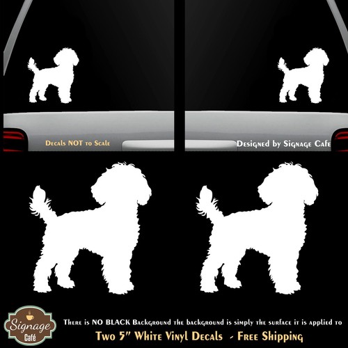 Labradoodle two white vinyl - labradoodle,