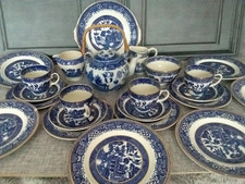 Blue White Old Willow Tea Set