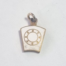Masonic keystone pendant, gold on silver, vintage