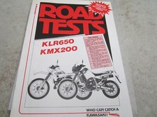 Kawasaki Road Tests KLR650 KMX200 Trail Bikes motorcycle Bike