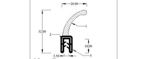 Rubber vertical leaf fin flap - vertical,