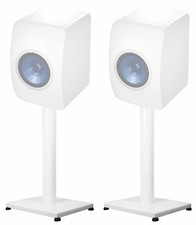 Pair 29” Steel White Stands For KEF LS50 Bookshelf Speakers