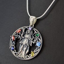 Triple Goddess Gemstone 925 Sterling Silver Pendant Chain Not Included Spiritual