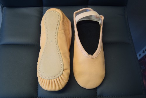 Pink leather full sole ballet