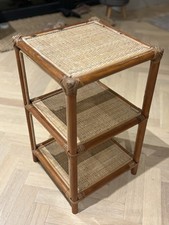 VINTAGE 80’s BAMBOO WICKER RATTAN 3 SHELF UNIT