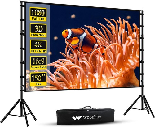 Projector screen with - projector, stand
