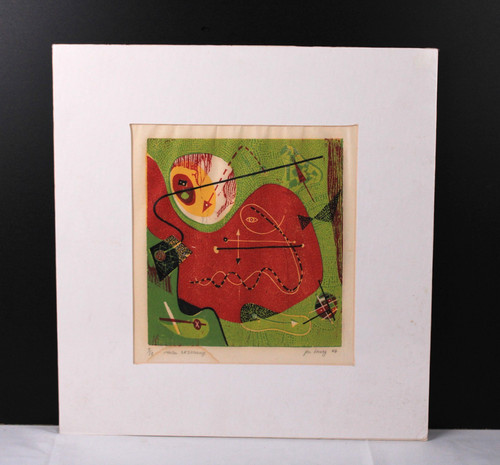 Jon henry signed woodcut - jon,