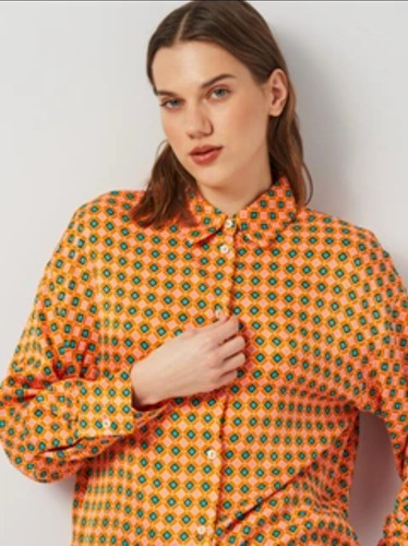 Zara women orange geometric - zara,