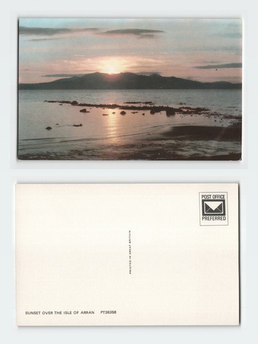 Vintage postcard sunset - vintage, over