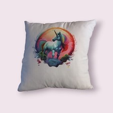 40cm X 40cm Unicorn Rainbow Cushion And Insert Gift Home Decor 