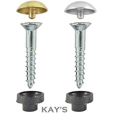 MIRROR SCREW FIXINGS WITH  CHROME DOME COVER CAPS AND PROTECTIVE INSERTS