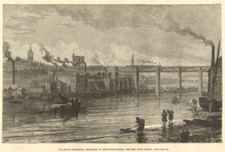 Newcastle-upon-Tyne & the High Level Bridge. George Stephenson Centenary 1881