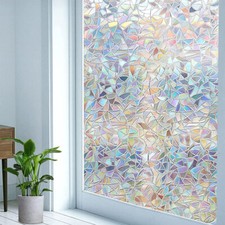 300/500cm 3D Rainbow Window Film Home Privacy Glass Stained Static Cling Sticker