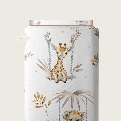 Jungle animals fabric kids - jungle,