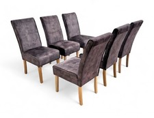 Furniture Village ‘California’ Chocolate Velvet Dining Chairs Set of 6 BRAND NEW