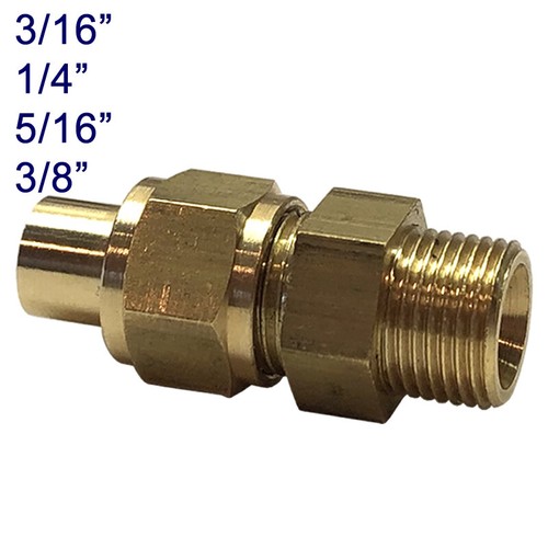 Brass single straight union - straight,