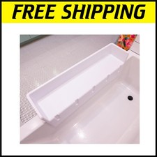 Heavy-Duty Toddler Bath Tray & Toy Organizer with Suction Cups – White Finish