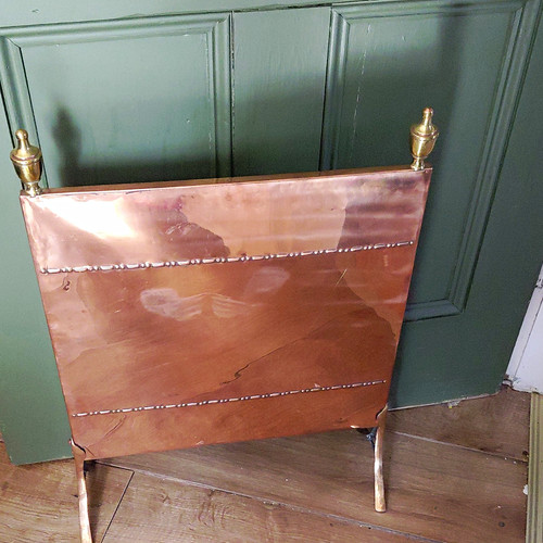 Antique copper fireplace fire - antique,