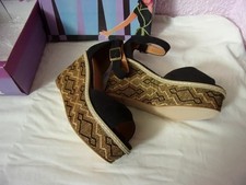 BEBO Black Wedge Heel Sandals
