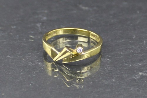 Diamond ring gold 750 - ring,, ring,