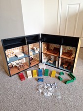Vintage Dolls House With Furniture 1940s Handmade Wooden 